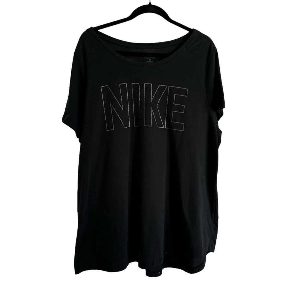 Nike Tee Womens 2X  black, metallic logo‎